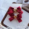 Novo Acessório de Cabelo Pinça de Metal com Laço de Amor Outono e Inverno Sentido de Alto Padrão Veludo Retrô para Franja de Menina Acessórios para Cabelo Lateral