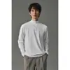 Camiseta de Manga Larga de Algodón Puro de Peso Pesado con Cuello Semi Alto para Hombre, Tendencia de Moda Versátil, Nueva Colección Primavera y Otoño 2026