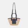 Bolsa Feminina de Ombro Único Trançada, Bolsa de Palha, Bolsa Tote de Grande Capacidade, Bolsa de Mão para Férias na Praia, Atacado Feminino