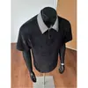Camiseta Transpirable de Manga Corta de Marca de Moda Verano Fina Casual para Hombre Polo de Manga Media Nuevo Top de Solapa de Gama Alta t