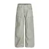 Pantalones de Trabajo Lavados Estilo Retro Americano Oso Mágico 2026 Otoño Pierna Recta Personalizados con Spray de Tinta Pantalones de Leñador Pierna Ancha Pantalones Casuales