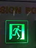 Señal de emergencia de montaje en pared en caja pequeña de aluminio, luz indicadora de evacuación siempre encendida, popular señal luminosa indicadora de salida de emergencia para evacuación