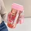 Livro Vermelho Pequeno Filhote de Cereja Copo Duplo para Beber Menina de Alto Valor Ventosa Estudante Fofo Copo de Plástico