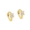 S925 prata esterlina diamante quatro folhas trevo orelha fivela Moda japonesa e coreana elegante ouro banhado luz luxo mulheres ins estilo brincos pequenos