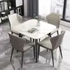 Mesa de comedor importada de piedra estilo nórdico, mesa cuadrada pequeña, juego de mesa y sillas minimalista para apartamentos pequeños, mesa de recepción y reuniones, mesa de comedor para el hogar