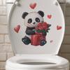 Comercio exterior Día de San Valentín panda rosa amor baño inodoro inodoro decoración del hogar pegatinas de pared autoadhesivas venta al por mayor