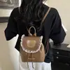 Mochila Infantil Xadrez com Renda de Urso para Meninas Mochila Fofa com Cordão para Jardim de Infância Viagem de Bebê Mini Mochila Escolar