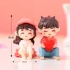Novo casal de amor paisagem em miniatura desktop DIY acessórios de bola de cristal coração de menina fofo presente ornamentos de casal