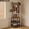 Perchero simple, minimalista, independiente para uso doméstico, perchero de esquina para el dormitorio, estante de almacenamiento multifuncional, perchero independiente estilo vintage