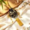 Bolsita de Fragancia Personalizada Estilo Antiguo con Patrón de Dragón, Bolsita Redonda con Borla, Accesorio Hanfu, Bolsita Vacía para el Festival de Medio Otoño, Bolsa Vacía Portátil