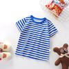 Nova camiseta infantil de manga curta de algodão para meninos e meninas, camisa de verão de uma peça para bebê