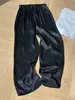 Pantalones Anchos de Pierna Recta de Estilo Francés Sencillos de Gama Alta, Caídos, Negros, Moda Nueva, Casual Maduro, Versátiles