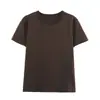 Verão 2025 Novo Roupas Femininas Transfronteiriças Europeias e Americanas Simples Moda Casual Multicolorida Camiseta de Manga Curta W025 11166