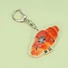 Llavero Acrílico Divertido de Gato Plátano Abstracto Llavero de Bolsa con Expresión de Gato Plátano Colgante Divertido de Gatito para Bolsa