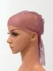 Sombreros Europeos y Americanos para Mujer Malla Cuadrada Diamante Brillante Gorra de Red Elástica para Pescar Tienda Nocturna Brillante Totalmente Diamante Gorra de Cabeza con Pedrería Baotou