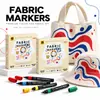 Conjunto best-seller transfronteiriço de canetas de tecido coloridas para pintura e rabiscos em roupas infantis, canetas marcadoras criativas DIY, atacado