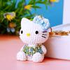 Llavero de coche con forma de gato de dibujos animados de diamantes, de metal, bonito colgante para bolso de mujer, llavero creativo, regalo de muñeca.