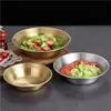 Plato Hondo Plano de Acero Inoxidable Estilo Coreano, Plato para Ensalada de Frutas y Verduras, Plato para Pasta, Plato Dorado Comercial, Plato Redondo para Langosta