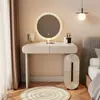 Tocador estilo crema nuevo para apartamentos pequeños dormitorios estrechos mesa de maquillaje almacenamiento móvil telescópico gratuito mesa de maquillaje integrada