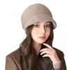 Gorro de Punto para Mujer en Otoño e Invierno, Engrosado y Cálido, Estilo Coreano, Artístico, Circunferencia de Cabeza Grande, Hace que la Cara Parezca Más Pequeña, Gorro Versátil