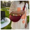 Bolso bandolera de lona de nailon para mujer, nuevo, popular, informal, japonés, ligero, estilo celebridad de Internet, bolso bandolera tipo dumplings, a juego.