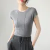 Suéter Zhengqite Ropa/ Estilo Minimalista Cuello Redondo Hilo Yangzi Lana Completa Canalé Tejido Sin Costuras para Mujer Verano Ajuste Delgado
