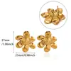 Brincos de aço inoxidável com design de girassol de personalidade quente transfronteiriços, joias de moda com concha de pérola, uma geração de cabelo