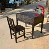 90 Conjunto de Mesa e Cadeira de Escritório Objetos Antigos Folclóricos Madeira Maciça Móveis Antigos Mesa Quadrada Antiga Adereços Nostálgicos de Cinema e Televisão