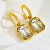 Nuevos Pendientes de Acero Inoxidable de Moda Europea y Americana Más Vendidos con Diamantes Cuadrados, Joyería para Mujer de Estilo Sencillo de Nicho, Pendientes para Mujer al por Mayor