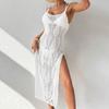 Verão Europeu e Americano Novo Saída de Praia Amazon Transfronteiriça Tricô Vazado Alça Longa Vestido de Praia Roupas de Proteção Solar para Mulheres