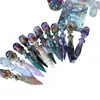 Daga Mágica de Cristal Natural Transfronteriza, Obsidiana, Amatista, Varita Mágica, Pieza Tallada, Brujería de Cristal, Artículos de Decoración para el Hogar