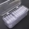 Caixa de Armazenamento Plástica com Tampa Flip-Top Caixa de Armazenamento para Brincos Caixa Plástica Transparente Caixa de Joias Armazenamento de Contas