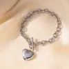 Explosiones de Comercio Exterior Moda Estilo Europeo y Americano Simple Nicho Ins Amor Hebilla Ots Colgante Collar Joyería de Acero Inoxidable