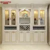 Mueble de Vino de Madera Maciza Europea Personalizado de Fábrica para Sala de Estar Bodega de Vino de Tronco Americano Blanco Nuevo Estante de Vino de Lujo Embebido Estilo Chinoiserie