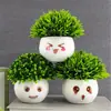 Flores Artificiales Falsas Muebles para el Hogar Adornos de Mesa Balcón Flores de Plástico Planta Verde Falsa Adornos de Plantas en Maceta Mini Decoraciones Bonsái