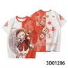 2024 Explosiones Cruzadas Verano Juego Transfronterizo Yuan Yuan Shen Secundario Artículos de Merchandising de Yuan Shen Impresión Digital 3D Camiseta de Yuan Shen Dibujos Animados
