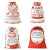 Presente de Natal Bolso Grande com Cordão Bolso de Cordão de Natal Bolsa de Lona Bolsa para Doces de Natal Maçã Decorações