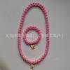 Lindo collar elástico con cuentas de colores, pulsera para niña, joyería, traje con colgante de unicornio de dibujos animados, regalo para el Día del Niño