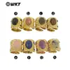 WT-R562 Estilo Corte Europeu Pedra Preciosa Multicolorida Ametista Banhado a Ouro 18k Anel de Inauguração para Banquete Feminino Joia