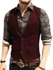 Chaleco para Hombre Venta Caliente Transfronteriza Chaleco Casual Novio Padrinos Chaleco Ajustado de un Solo Botón Fabricante Venta al por Mayor en Stock