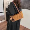 Bolso de hombro transfronterizo estilo retro de gamuza, gran capacidad, casual, bolso de axila, diseño simple de bloques de color, adecuado para ir al trabajo, bolso de mujer