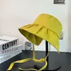 Chapéu de Sol de Aba Larga de Verão Que Faz o Rosto Parecer Menor, Chapéu Tipo Concha de Proteção UV para Exterior, Chapéu de Pescador Japonês Simples com Amarração para Mulheres
