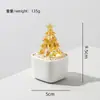 Vidraria Zibo transfronteiriça, planta em vaso de árvore de Natal sólida com acabamento escovado, artesanato em vidro, ornamento criativo de mesa, atacado