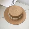 Fabricante Chapéu de Palha Infantil Estilo Coreano Fashion e Versátil Chapéu de Palha Listrado de Copa Plana para Passeio Chapéu de Sol para Bebê