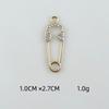 Accesorios de joyería para bricolaje, colgante de circonita con microincrustaciones de anillo doble en forma de alfiler chapado en oro y cobre, pendientes japoneses y coreanos, material de producción