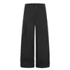 Pantalones Casuales Rectos Holgados para Hombre K357 High Street Unisex Estilo Retro Old Money Color Sólido Diseño de Pliegues Caídos