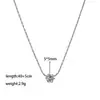 Collar Sencillo de Un Solo Diamante Seis Garras Circonita Diseño Francés de Nicho Cadena Elegante Versátil de Alta Gama para Clavícula para Mujeres