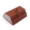 Caja de Almacenamiento para Joyería y Gafas, Caja de Regalo con Múltiples Compartimentos, Estuche Hecho a Mano de Cuero PU Texturizado Pequeño para Gafas de Sol