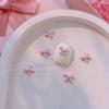 Joias para Nail Art Laço Rosa Popular na Internet Menina Fofa Liga de Zinco Pintura Pérola Borboleta Decoração Acessórios