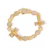 Pulseira de Cruz Transversal Europeia e Americana 8mm Tendência Masculina Corrente de Bolas com Zircônia Cúbica Joia de Alta Qualidade Personalização